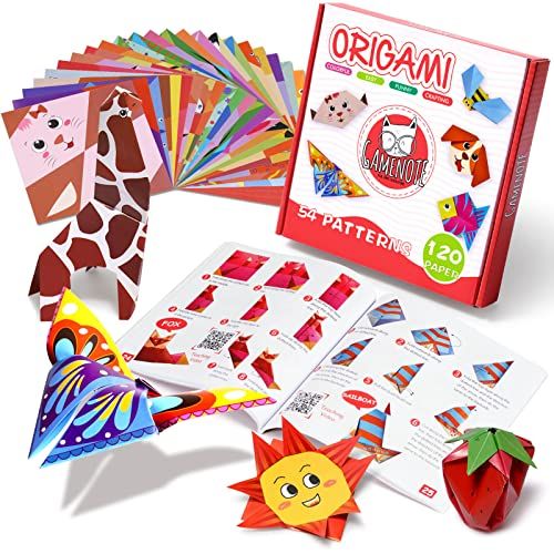 Kit d'initiation origami familial avec feuilles colorées et guide animaux