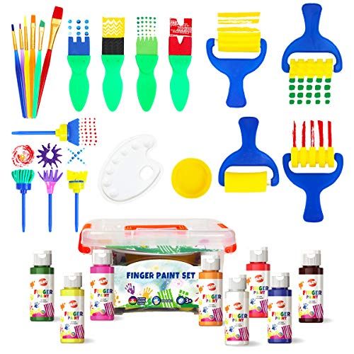 Kit peinture au doigt enfants, créativité et apprentissage sécurisé, couleurs vibrantes, moments familiaux