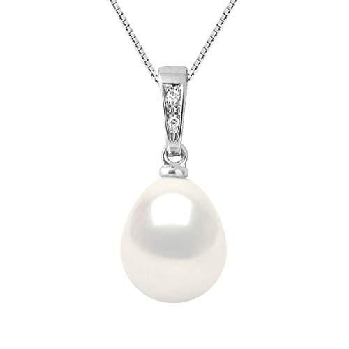 Collier Pearls & Colors argent perle et diamant élégance sophistiquée cadeau femme