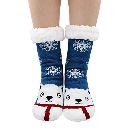 Chaussons chaussettes antidérapants pour adultes, cadeau de Noël confortable et original, moments d'hiver inoubliables.