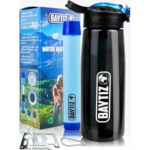 Gourde Baytiz high-tech purificatrice pour hydratation sûre en voyage