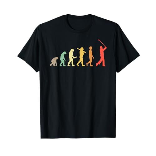Tee-shirt humoristique évolution golf pour passionnés, cadeau parfait.