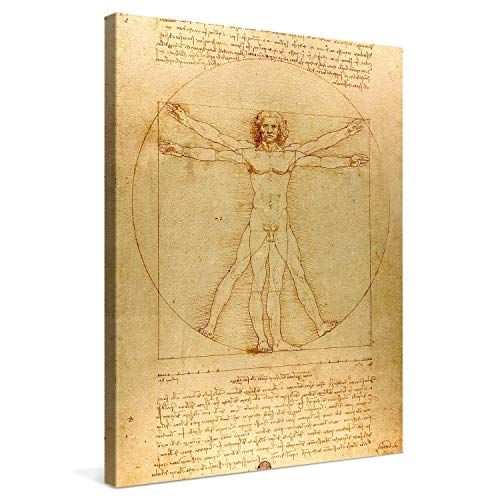 Tableau L'homme de Vitruve élégant, personnalisé, galerie d'art intérieure, sophistication historique, cadeau unique premium.