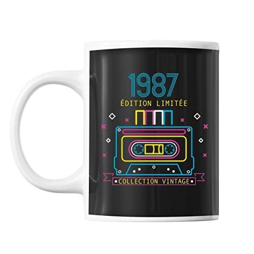 Mug vintage 1987 élégant pour anniversaire spécial et nostalgique