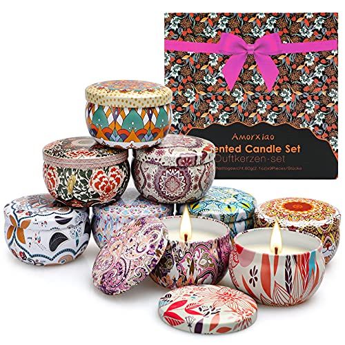 Coffret bougies parfumées écologiques avec diverses fragrances élégantes