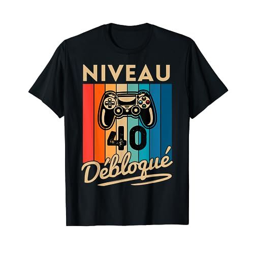 Tee-shirt 40ème anniversaire thème jeux vidéo personnalisable