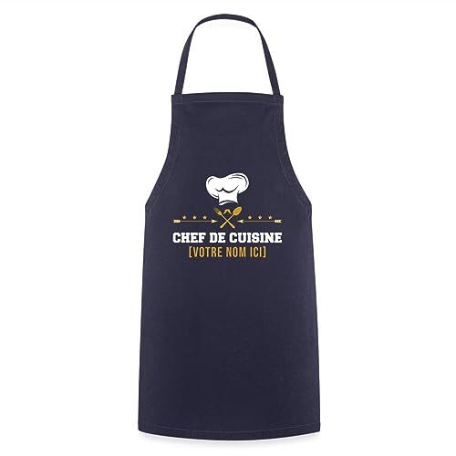 Tablier de cuisine personnalisable, cadeau idéal pour passionné de cuisine avec nom gravé, souvenir unique.