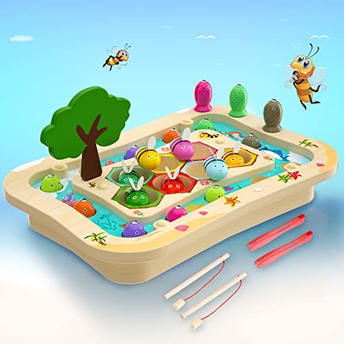 Jeu de pêche magnétique en bois Uping pour enfants créatifs