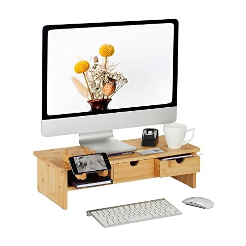Organisateur de bureau en bambou moderne et pratique pour un espace de travail élégant et ordonné.