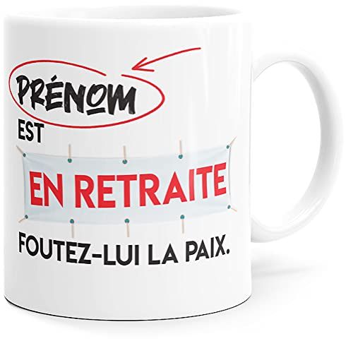 Mug de retraite personnalisable pour des matins joyeux et pleins de souvenirs