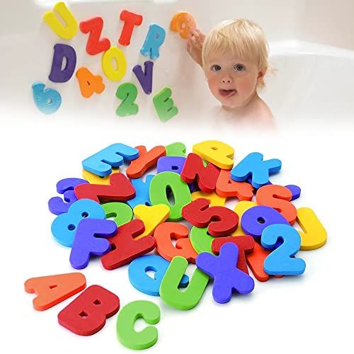 Lettres et chiffres flottants éducatifs pour bain d'enfant sécurisé et écologique