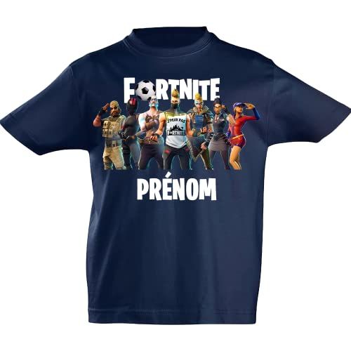 T-shirt Fortnite personnalisé avec prénom, cadeau idéal pour fans, tendance et unique.