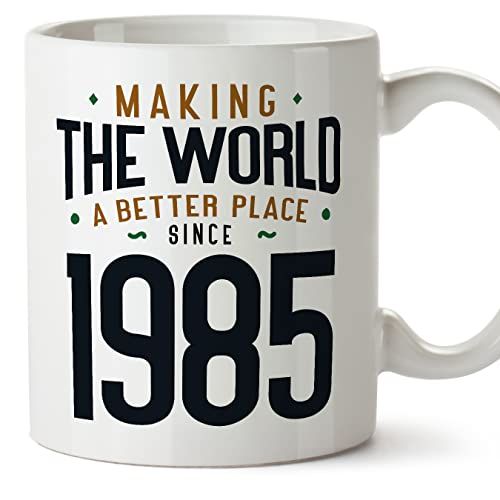 Mug 1985 nostalgique, cadeau parfait pour fans des années 80, message durable et positif, voyage dans le temps.