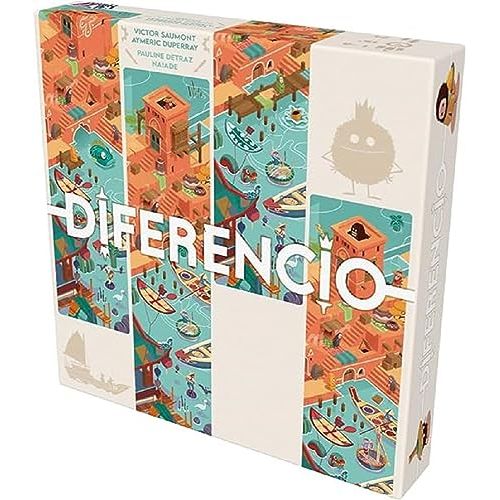 Famille s’amusant avec le jeu Diferencio d'Asmodee.