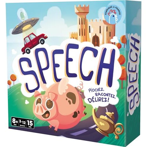 Jeu de cartes Speech pour créativité en famille, idéal 6-10 ans.