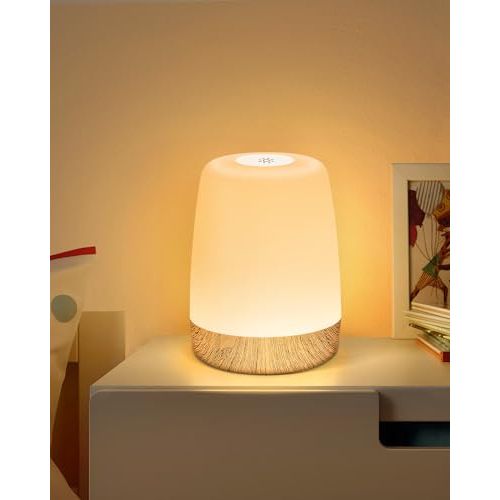 Lampe tactile cylindrique réglable 15cm avec 256 couleurs, fonctionne sur secteur ou batterie.
