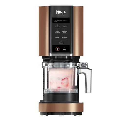 Sorbetière Ninja Creami pour glaces crémeuses et sorbets, 7 programmes, idéale pour personnaliser recettes, cadeau parfait pour occasions spéciales.