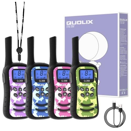 Talkie-walkies camouflage pour jeunes exploratrices, parfaits pour aventures sécurisées
