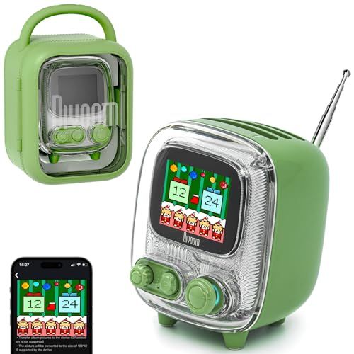 Enceinte Bluetooth rétro Divoom Tiivoo-2, design vintage, Pixel Art personnalisable, cadeau original, multifonction, connectivité facile, son clair, idéal décoration.