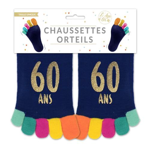Paire de chaussettes fun pour ses 60 ans - Cadeau insolite et humoristique !