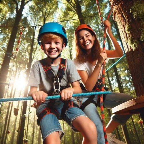 Séance d'accrobranche enfant : aventure en forêt pour souvenirs familiaux inoubliables